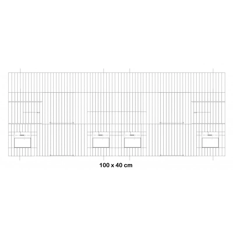 Façade De Cage En Métal Avec Portes Mangeoires 100x40cm - Fauna 3 Façade De Cage En Métal Avec Portes Mangeoires 100x40cm - Fauna