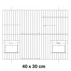 Façade De Cage En Métal Avec Portes Mangeoires 40x30cm - Fauna