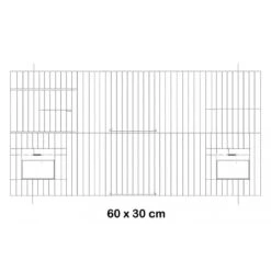 Façade De Cage En Métal Avec Portes Mangeoires 60x30cm - Fauna