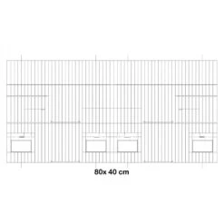 Façade De Cage En Métal Avec Portes Mangeoires 80x40cm - Fauna