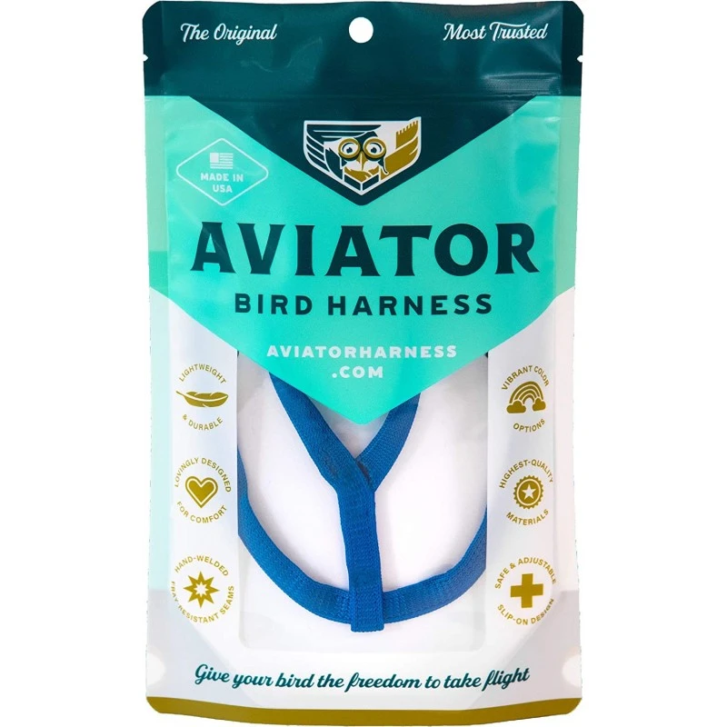 Harnais Pour Perroquet AVIATOR X-Large Bleu 3 Harnais Pour Perroquet AVIATOR X-Large Bleu